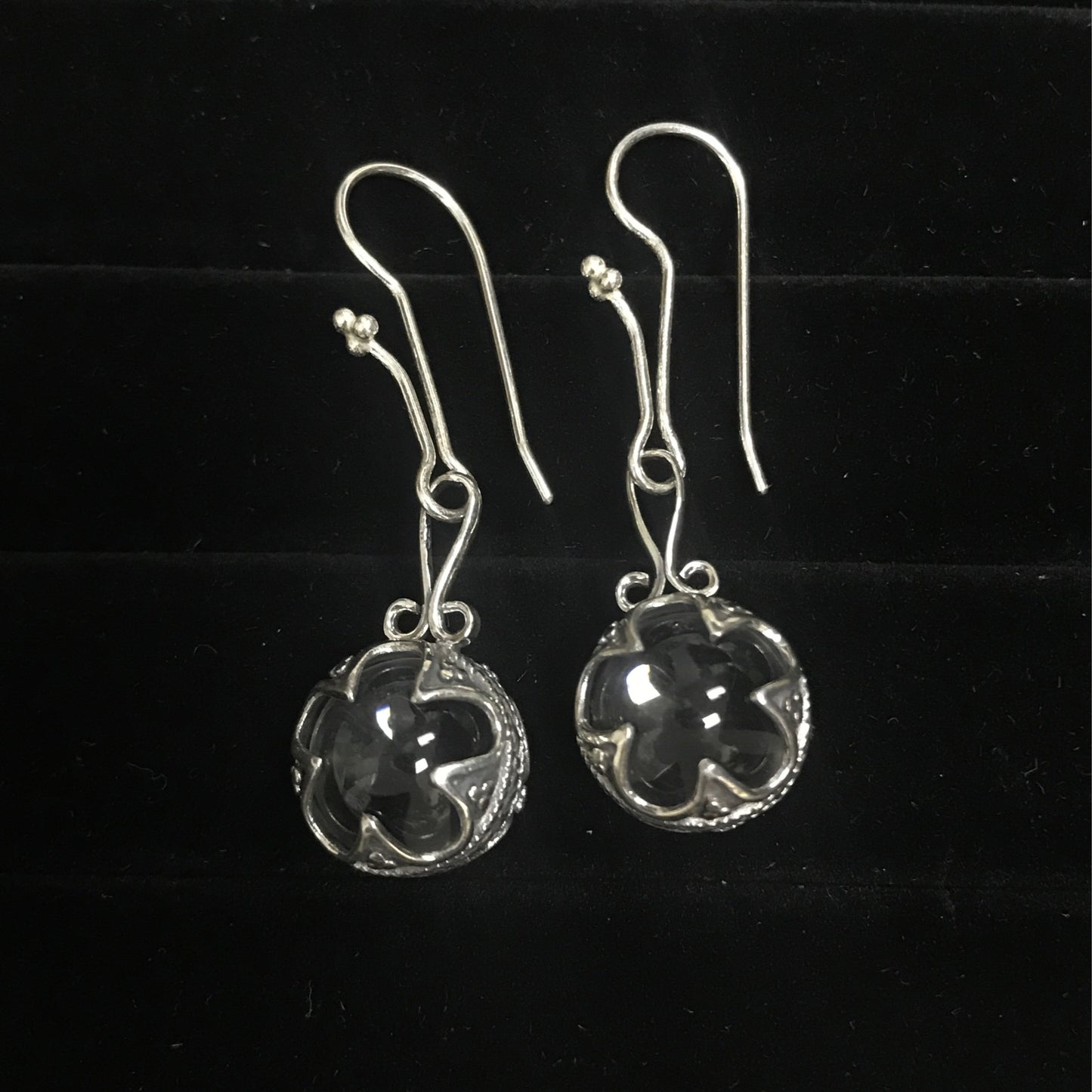 Clear Quartz Designer Earrings .925 Silver