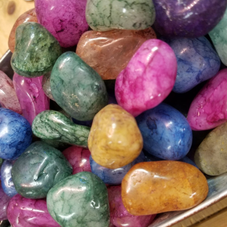 Assorted Multicolor Dyed Crystals (Tumbled)