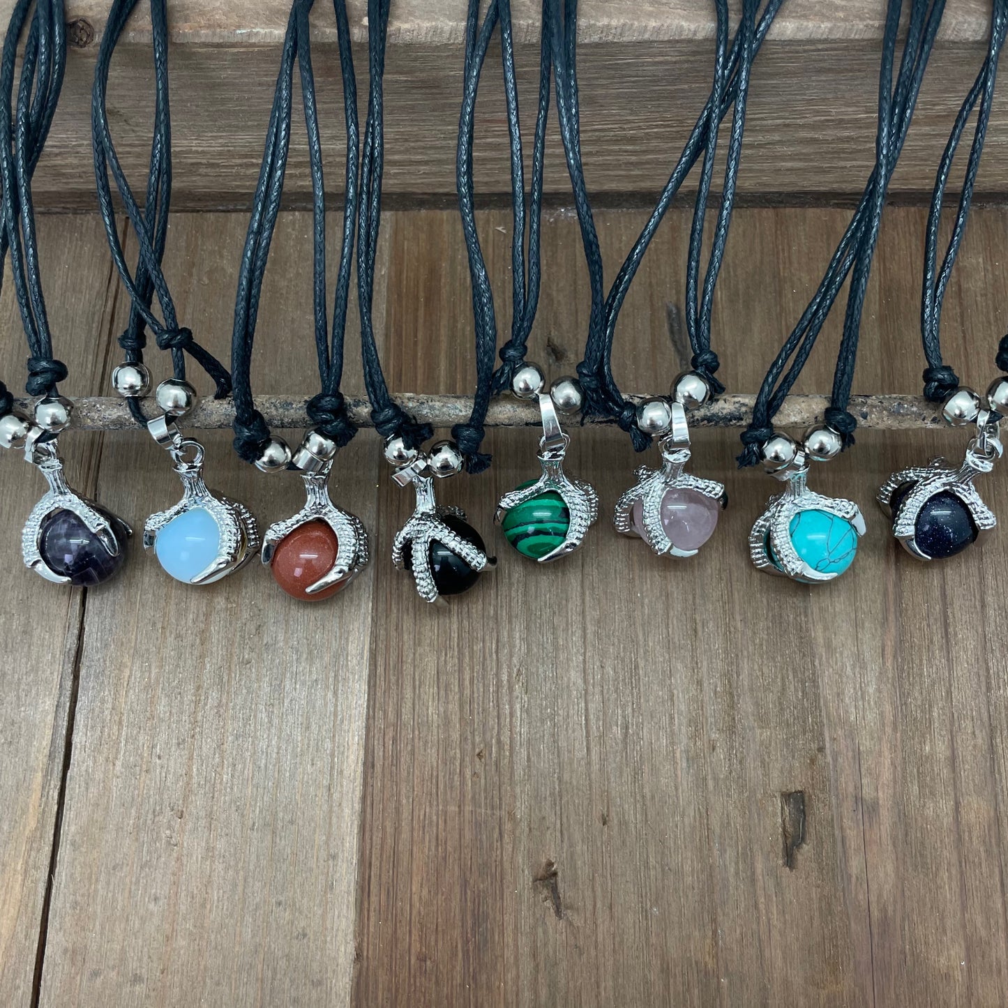 Spirit of Nature Dragon Claw Stone Pendant Necklace