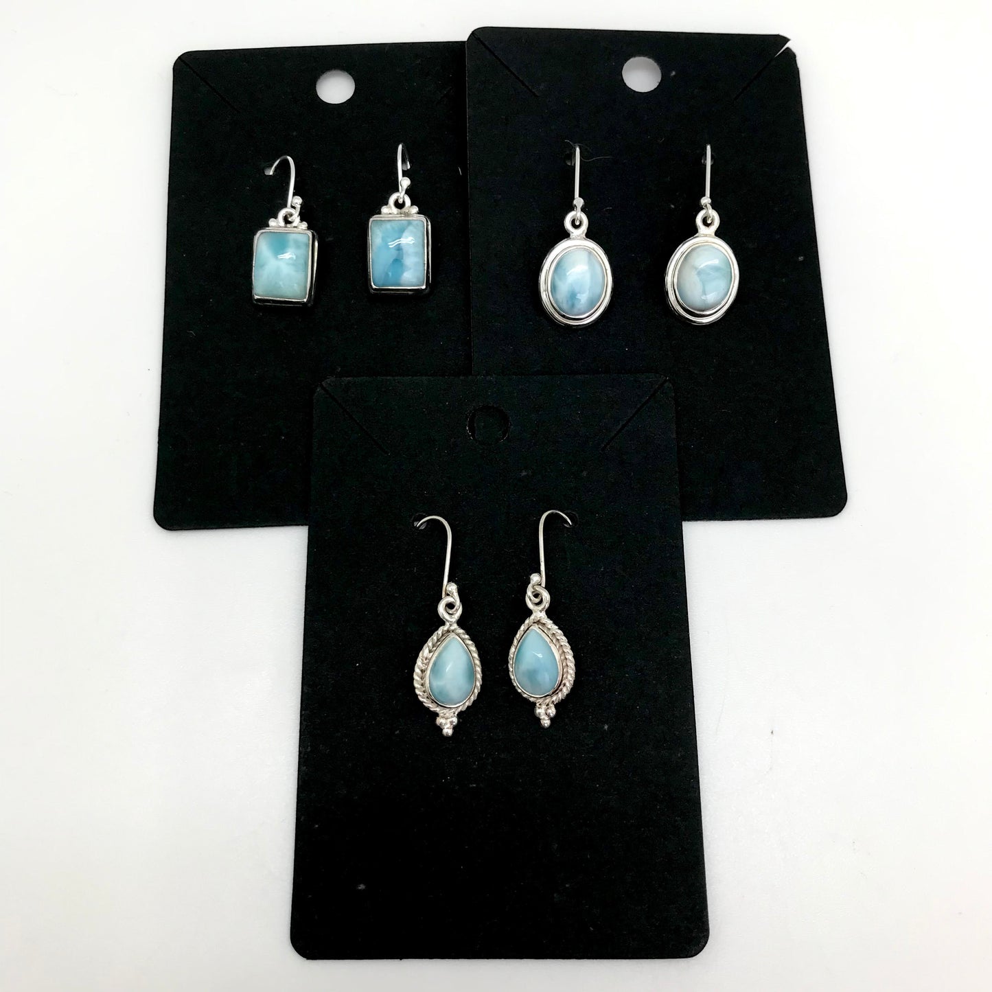 Larimar Sterling Silver Dangle Earrings