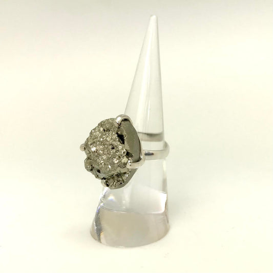 Pyrite Ring (Raw) Silver Band