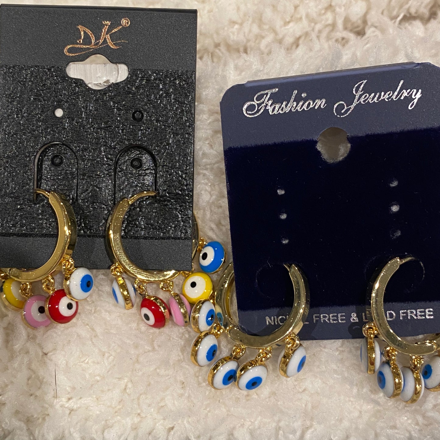 DK - Hoop Evil Eye Gold Earrings