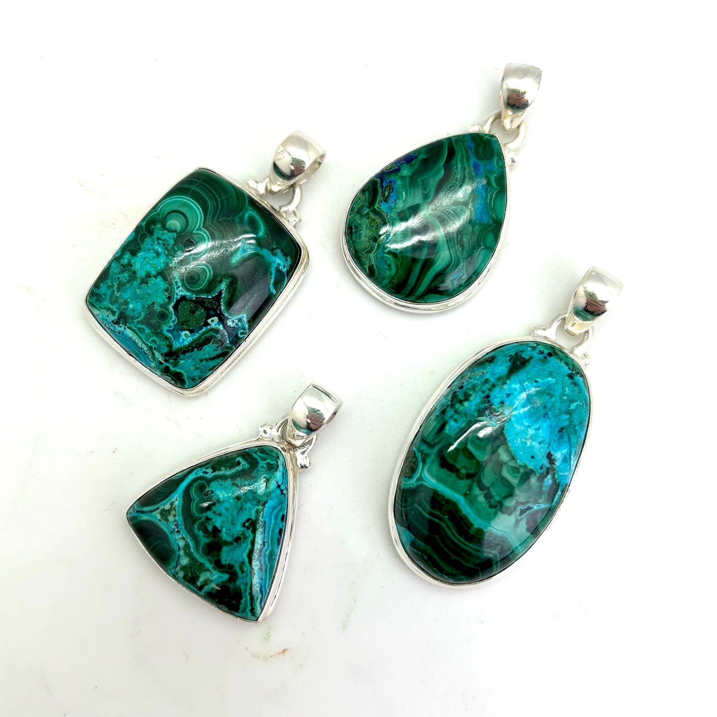 Silver Lined Chrysocolla Pendant