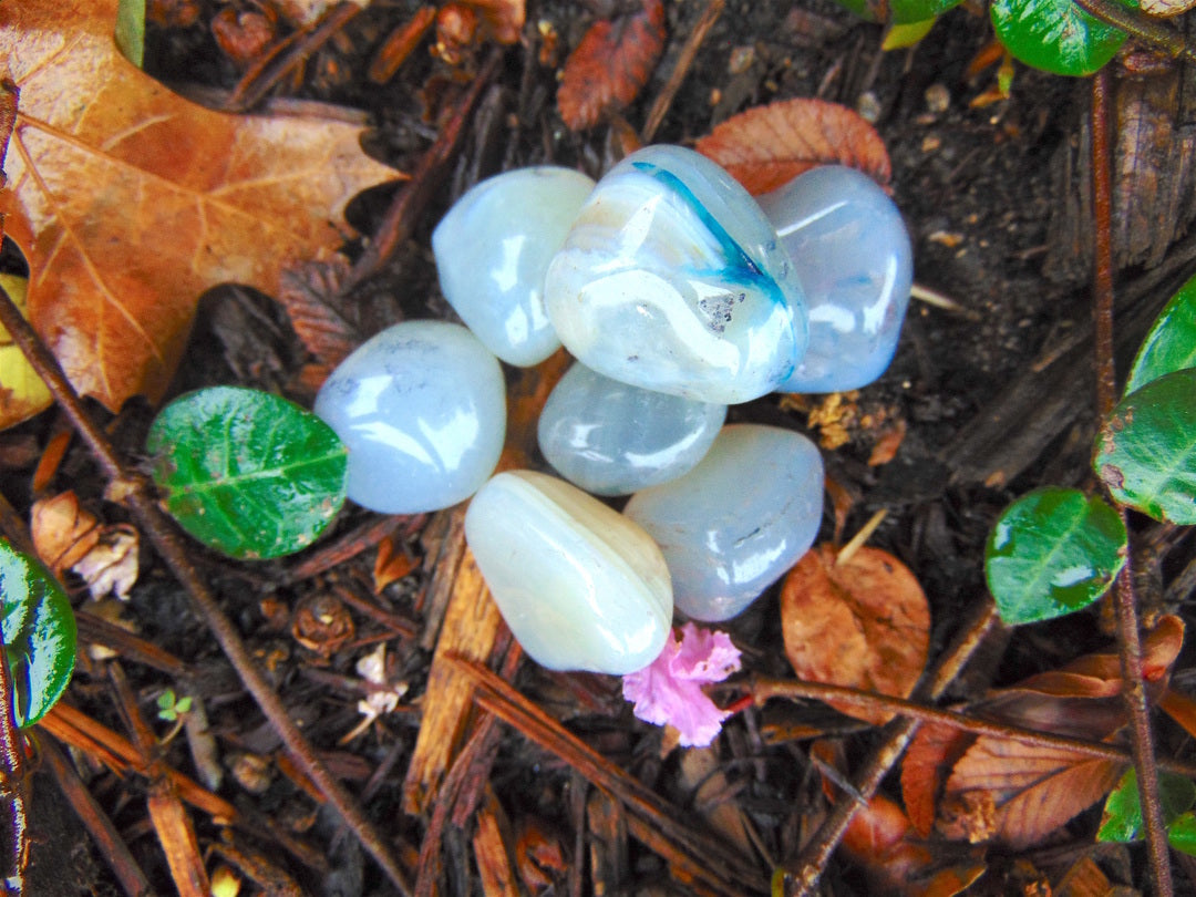 Agate, Blue (Tumbled)