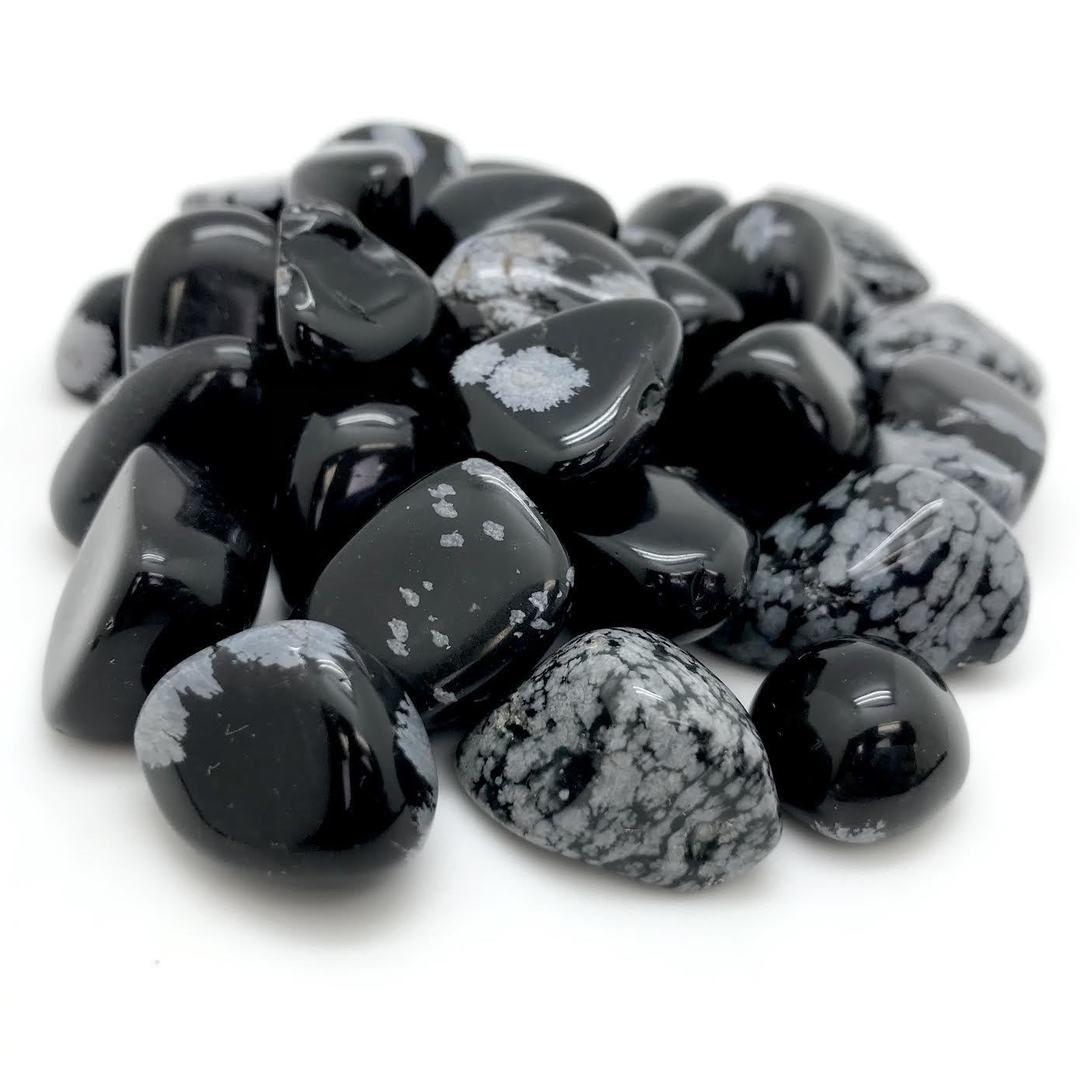 Obsidian, Snowflake (Tumbled)