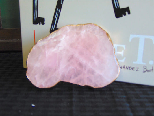 Rose Quartz Slab Wrapped w/gold