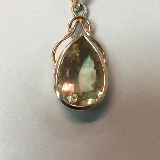 Prasiolite / Green Amethyst Pendant (Teardrop)