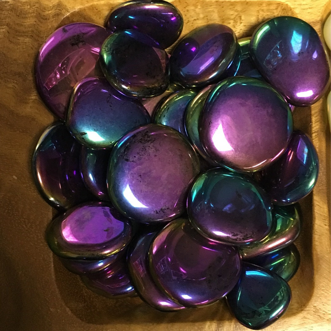 Hematite, Rainbow (Flat Worry Stones)