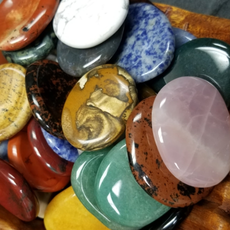 Assorted Worry Stone with Thumb Indent