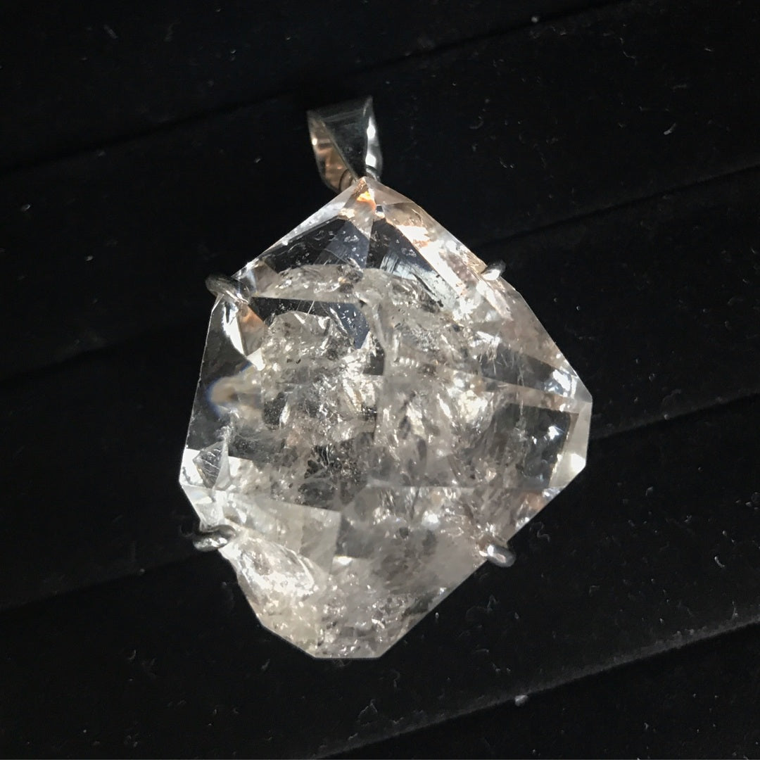 Herkimer Diamond Pronged Pendant (Abstract Raw)