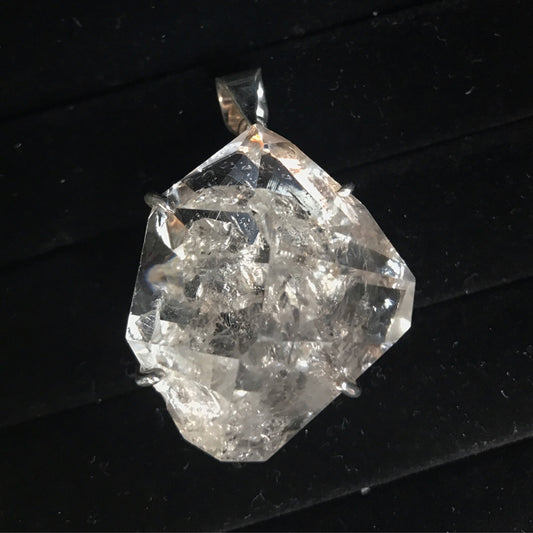 Herkimer Diamond Pronged Pendant (Abstract Raw)