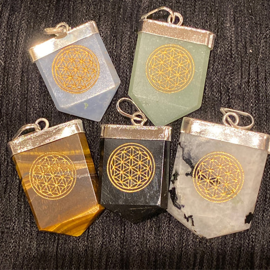 Flower of Life Assorted Crystal Pendants