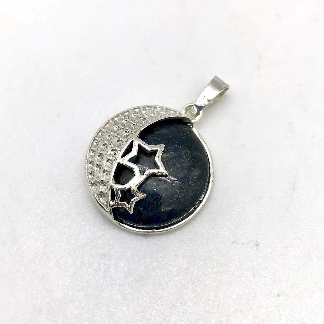 Lapis Lazuli Moon And Star Silver Pendant