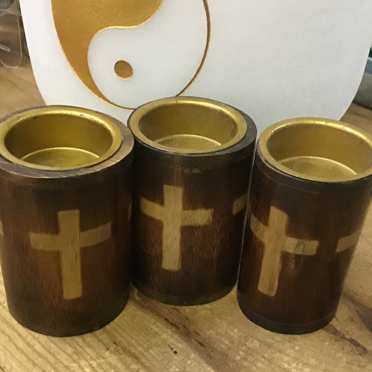 Wooden Burner with Cross