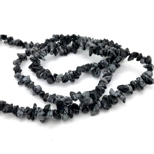 Snowflake Obsidian Crystal Chip Necklace