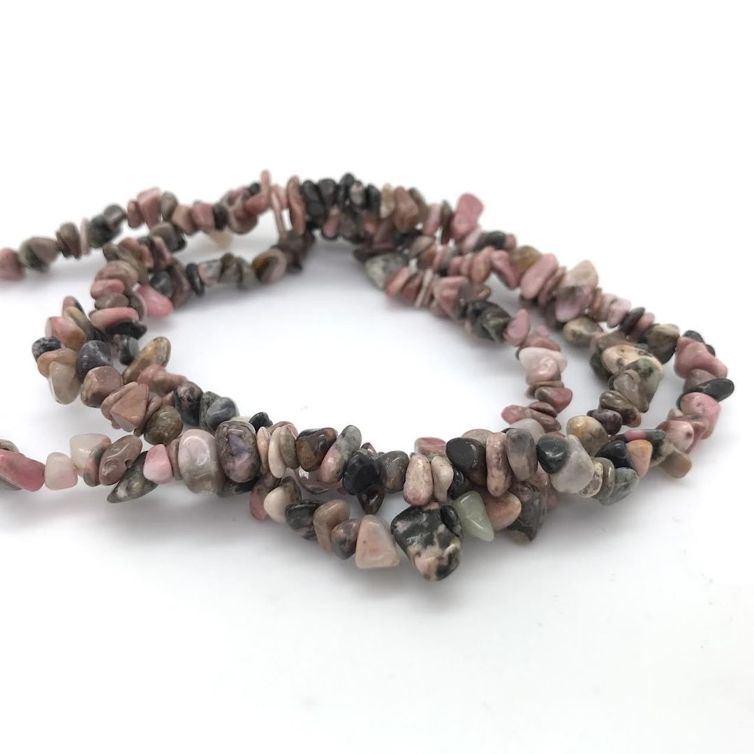 Rhodonite Crystal Chip Necklace