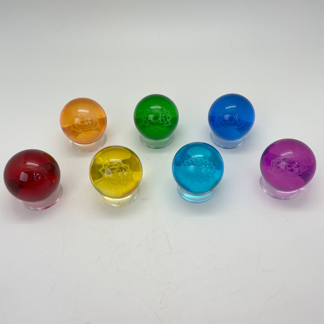 Colored Glass Chakra Spheres