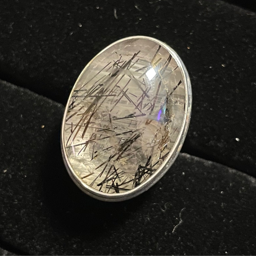Tourmalinated Quartz Ring (Oval)