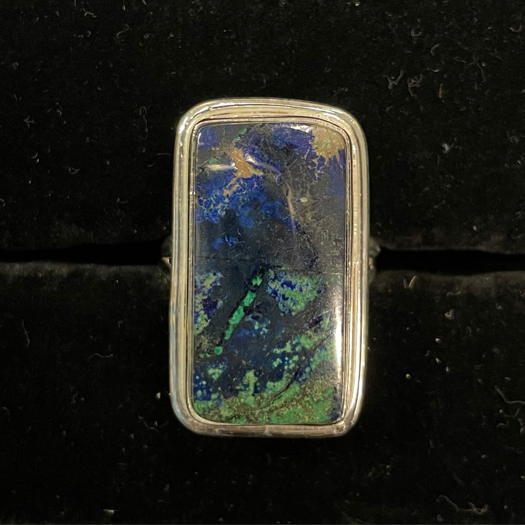 Azurite with Malachite Ring (Rectangular / Square)