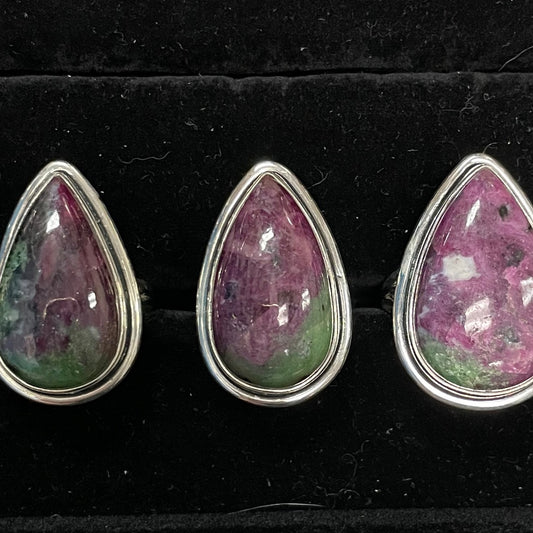 Ruby Zoisite Ring (Teardrop)