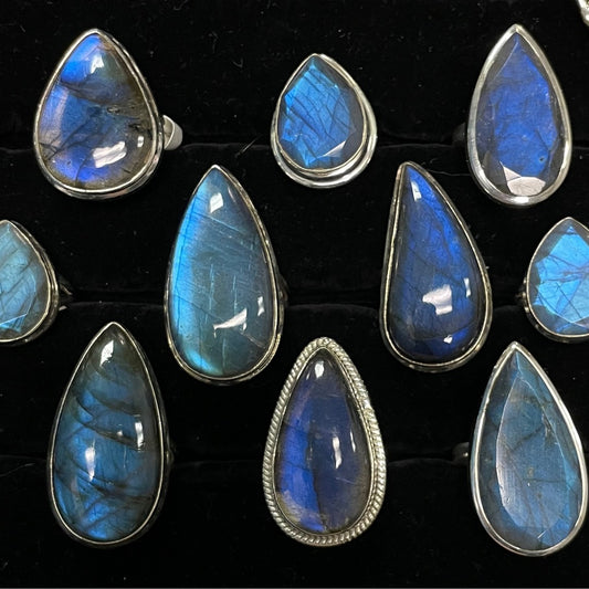 Labradorite Ring (Teardrop)