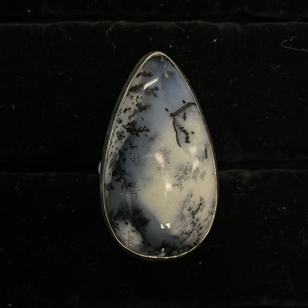 Dendritic Opal Ring (Teardrop)