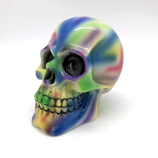Rainbow Tie-Dyed Skull Coin Bank