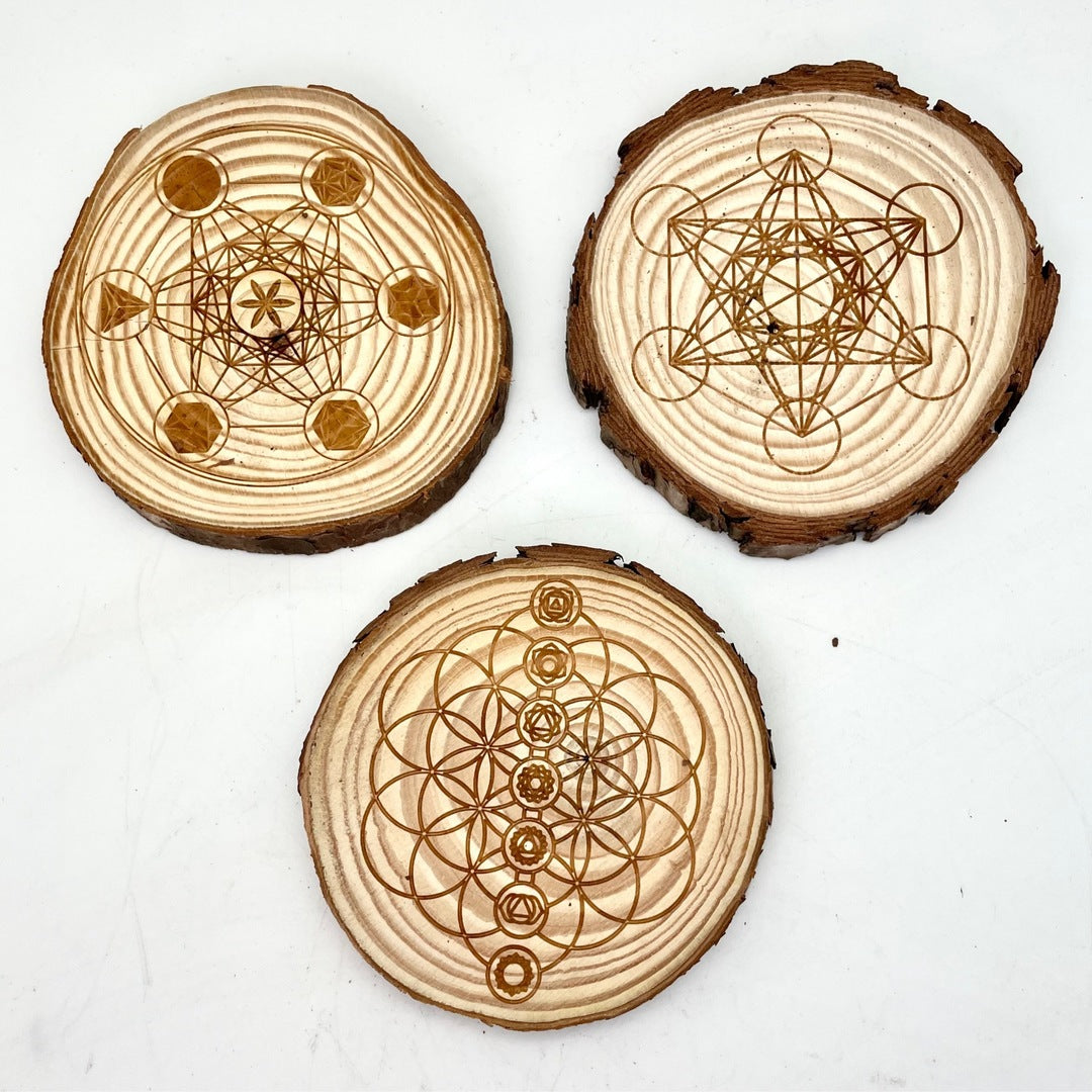 Wood Etched Crystal Grid Board