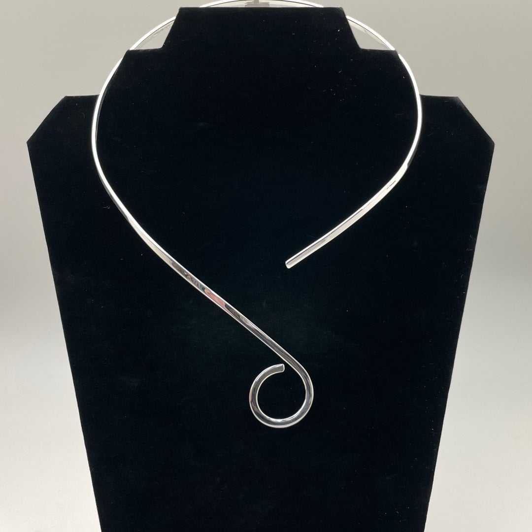 Alchemia - Swirl Silver Plated Necklace by Charles Albert