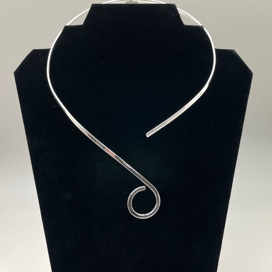 Alchemia - Swirl Silver Plated Necklace by Charles Albert