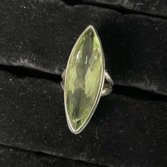 Prasiolite Faceted Ring (Marquise)