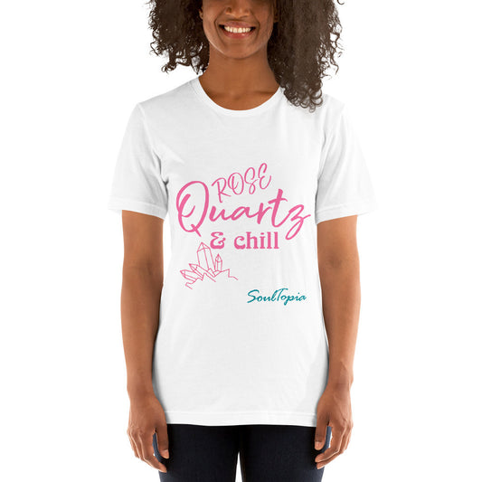 Short-sleeve Unisex T-shirt Rose Quartz and Chill