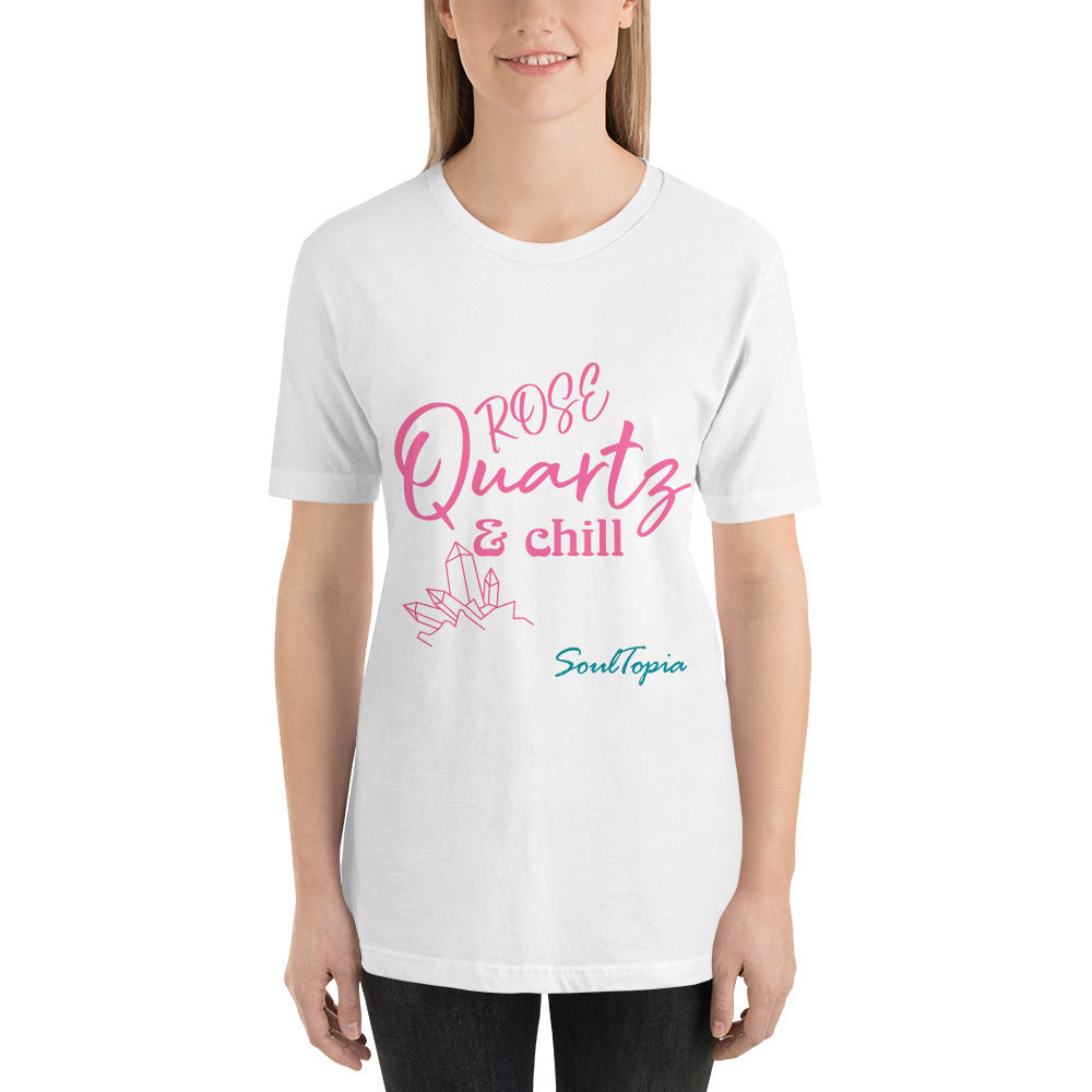Short-sleeve Unisex T-shirt Rose Quartz and Chill