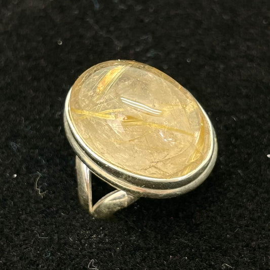 Golden Rutilated Quartz Ring (Oval)