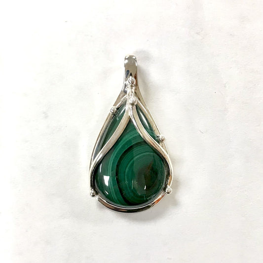 Malachite Pendant (Decorated Teardrop)