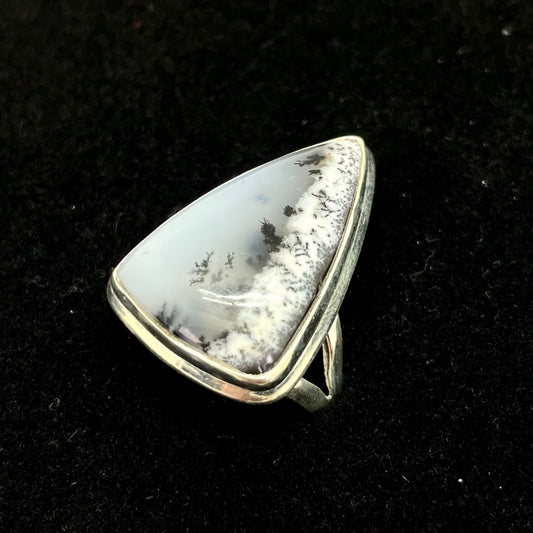Dendritic Opal Agate Ring (Triangle)