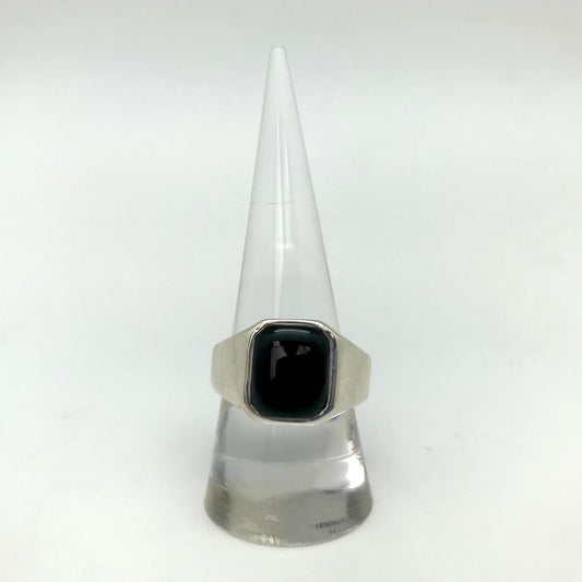 Black Onyx Ring Thick Band (Rectangle / Square)