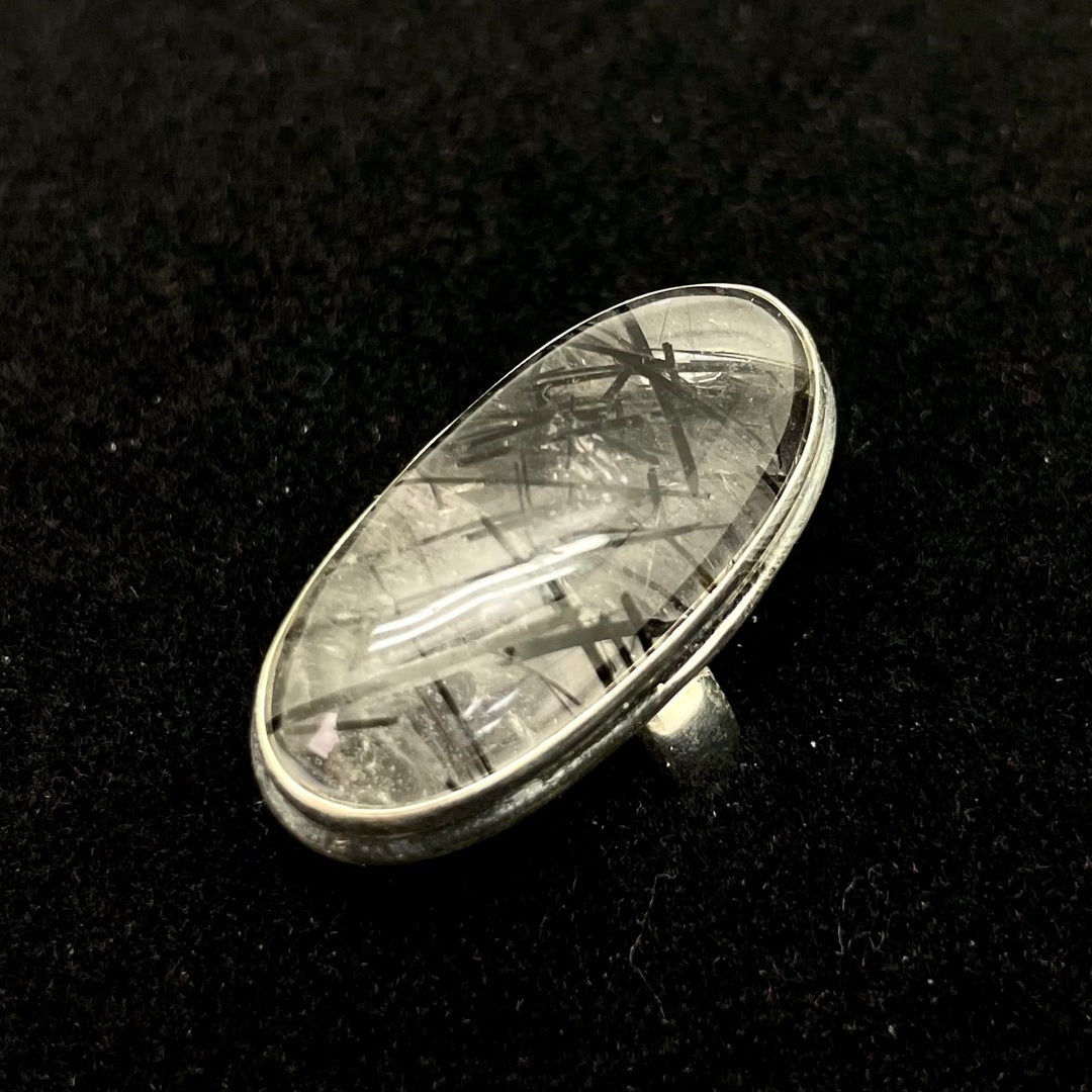 Black Rutilated Ring (Oval)