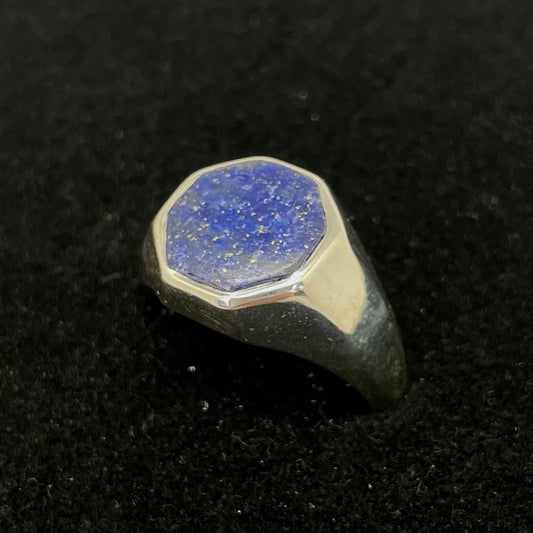 Lapis Lazuli Ring Thick Band (Octagon)