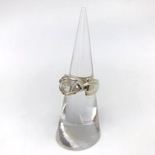 Herkimer Diamond Double Layer Silver Ring