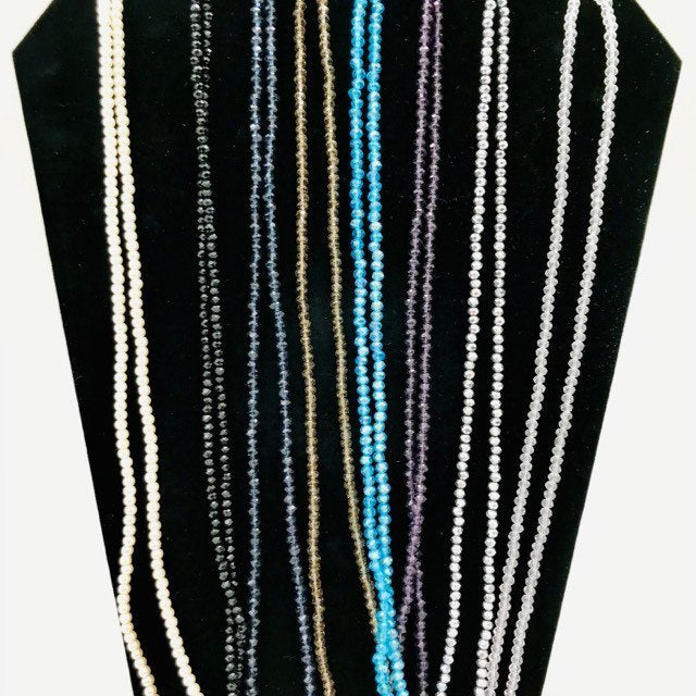 Double Strand Crystal Seed Bead with Toggle Clasp 20"