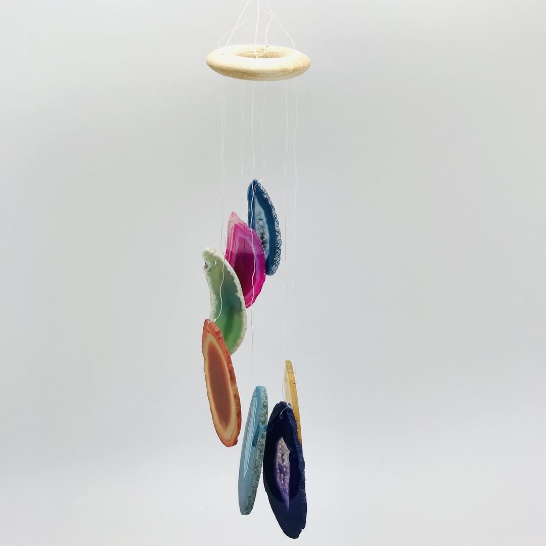 Small Colored Agate Slice Wind Chime