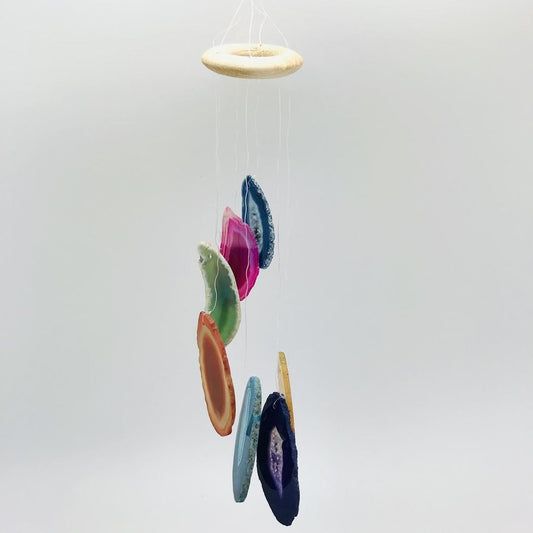 Small Colored Agate Slice Wind Chime