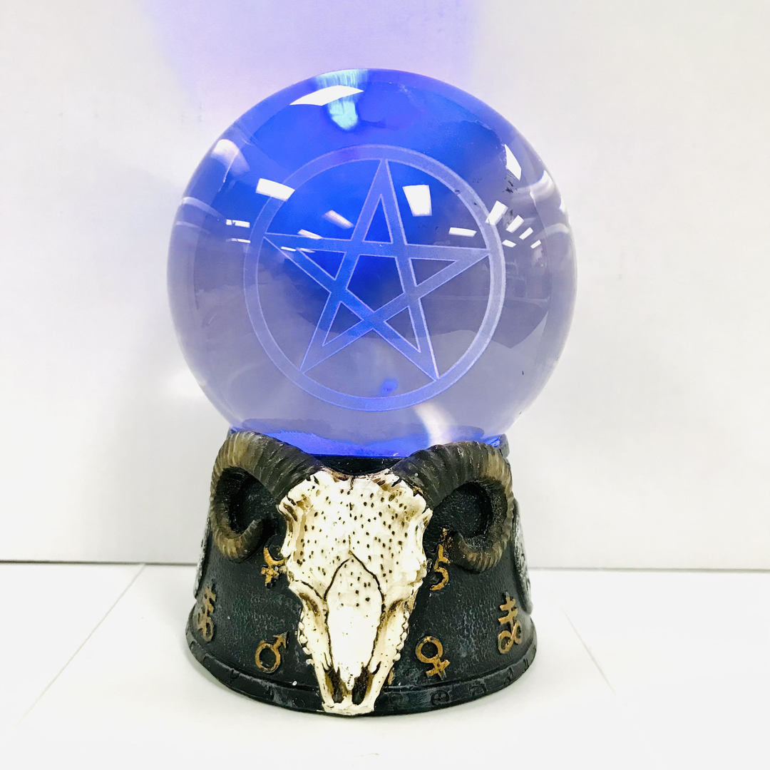 Ram Skull Pentacle LED Ball