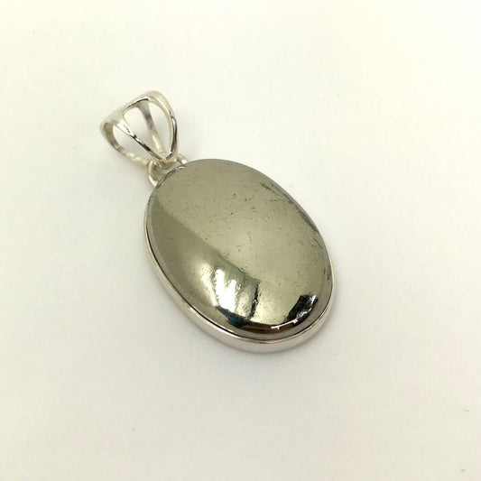 Pyrite Pendant Oval Sterling Silver