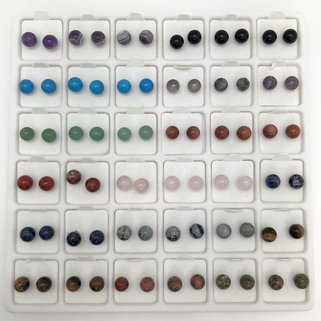 Crystal Bead Stud Earrings