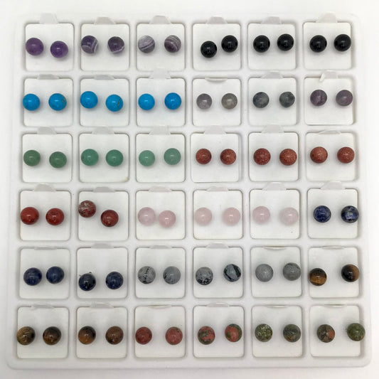 Crystal Bead Stud Earrings