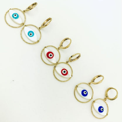 Isles & Stars - Evil Eye in Gold Ring Dangle Earring
