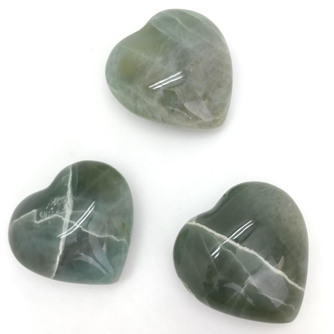 Green Moonstone Polished Heart