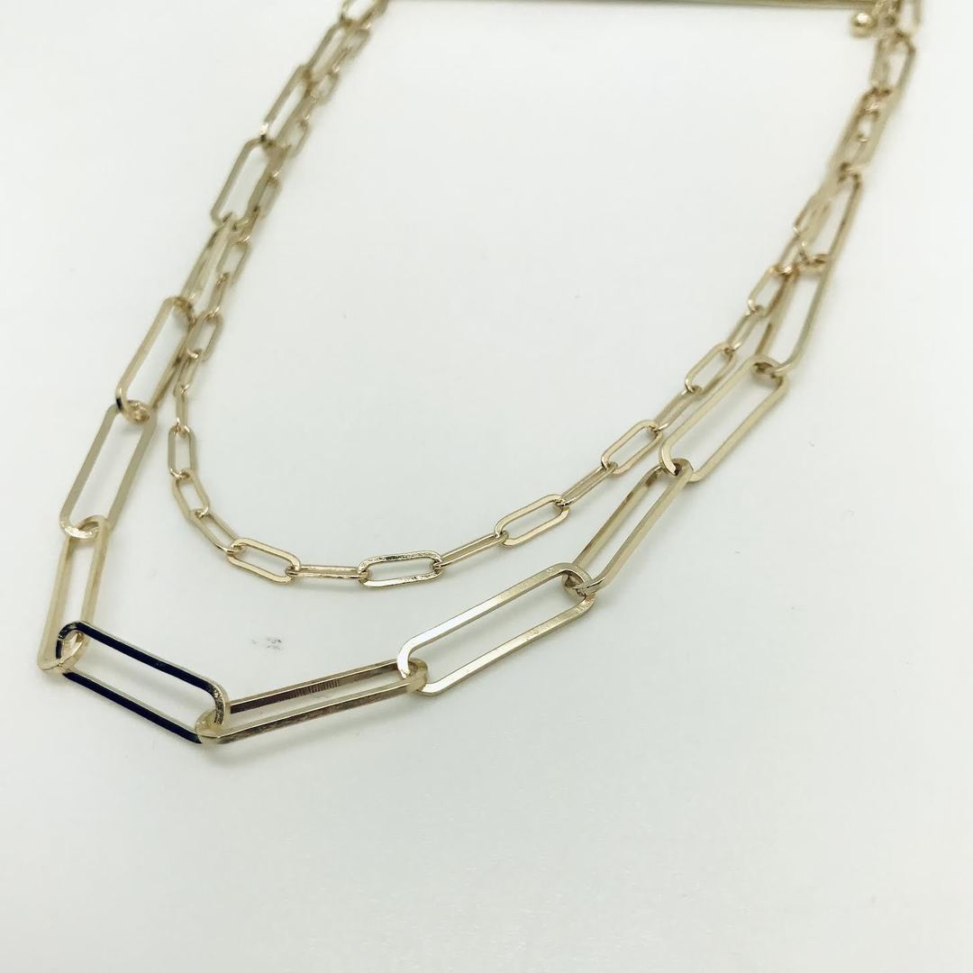 Isles & Star - Choker Open Chain Link Double Layered Necklace